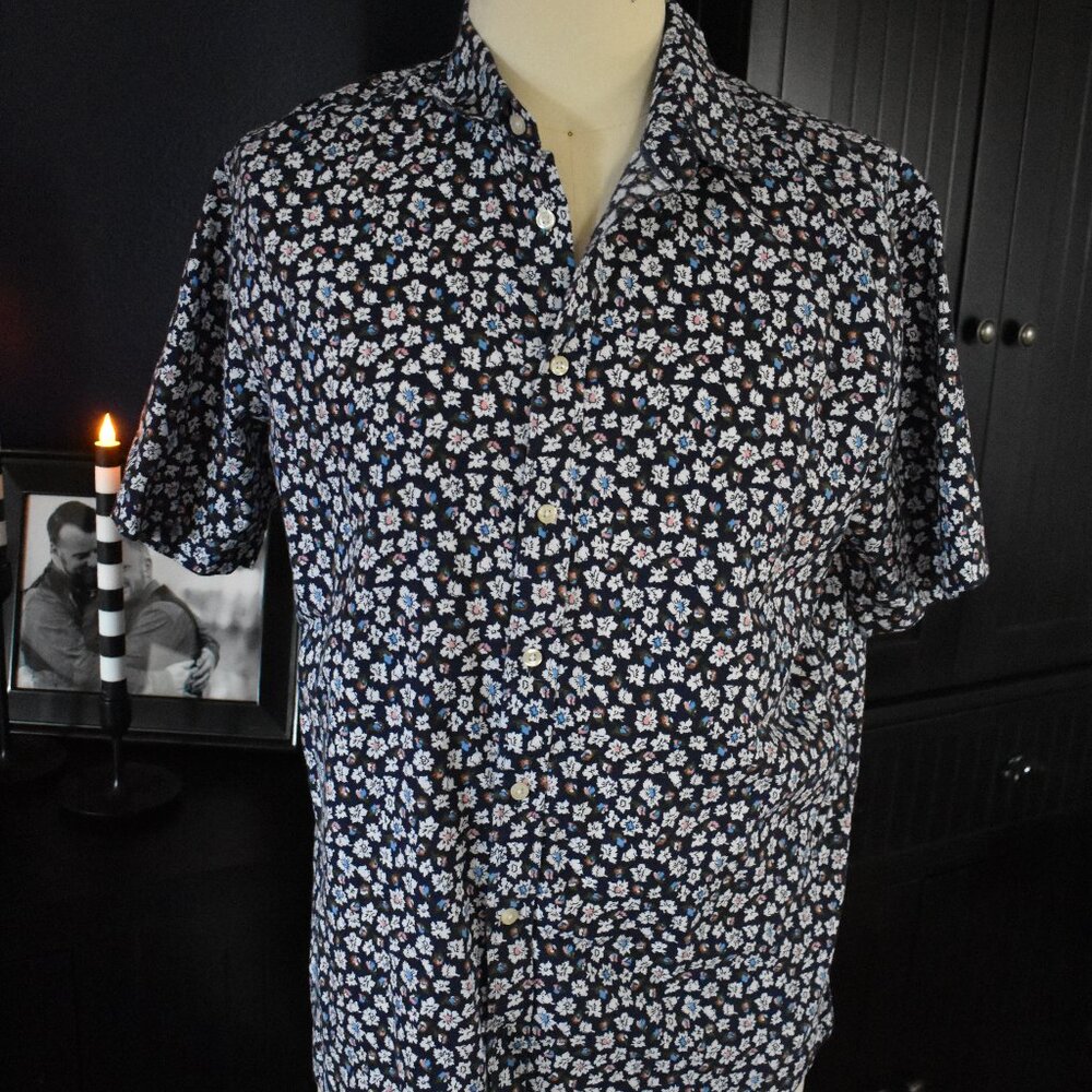 Mens Charles Tyrwhitt Short Sleeve Floral Button Down Size large